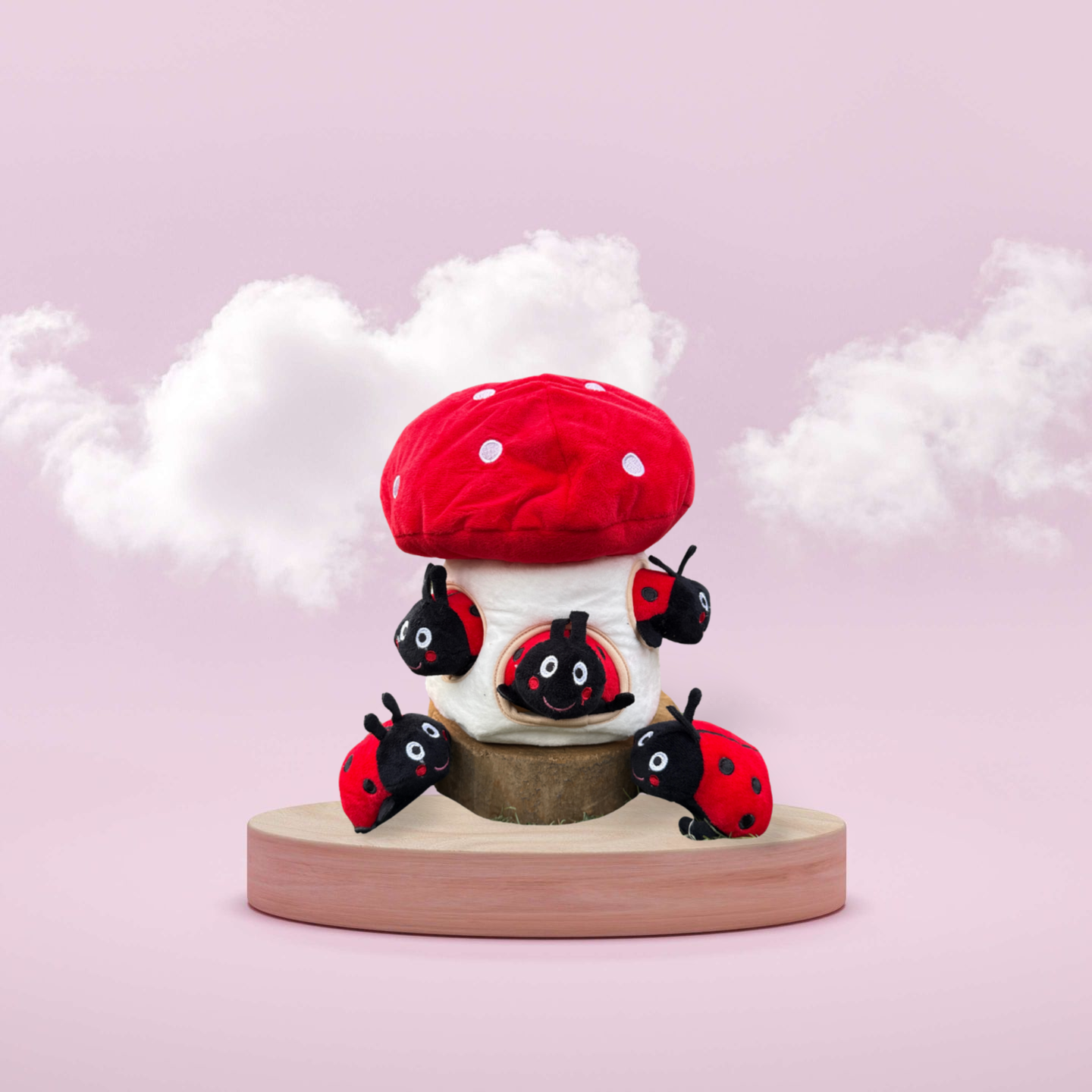 Interactief Pluche Hondenspeelgoed β Paddenstoel & Lieveheersbeestjes