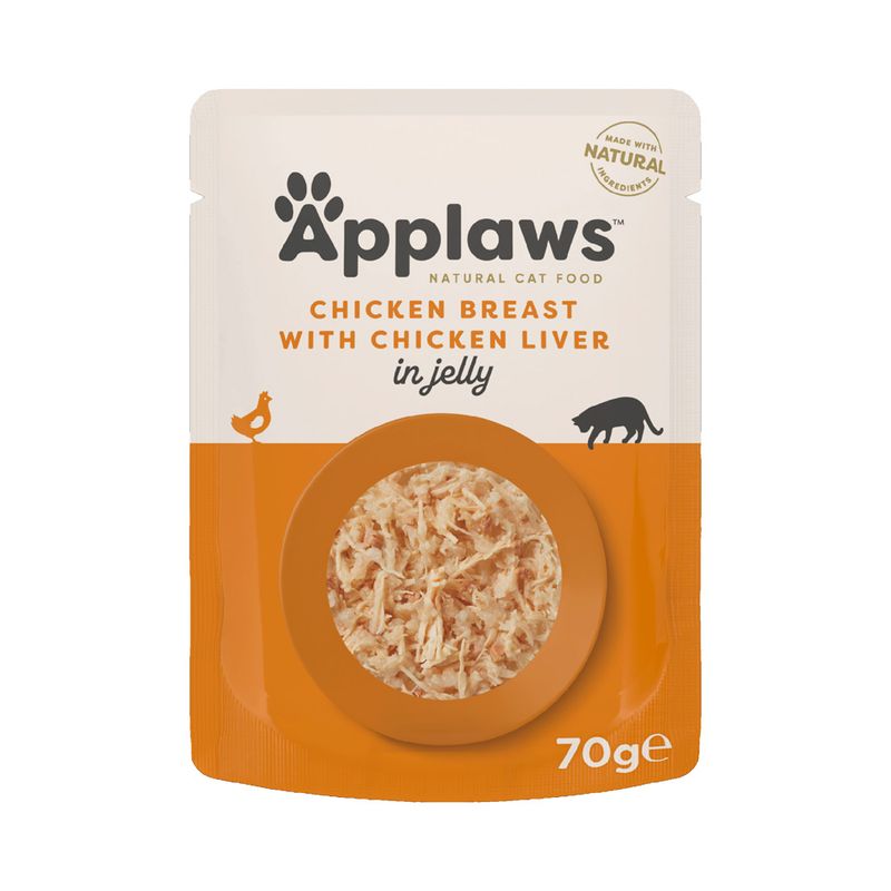 Applaws - Quik Serve Jelly Chicken & Liver 12 x 70 gr