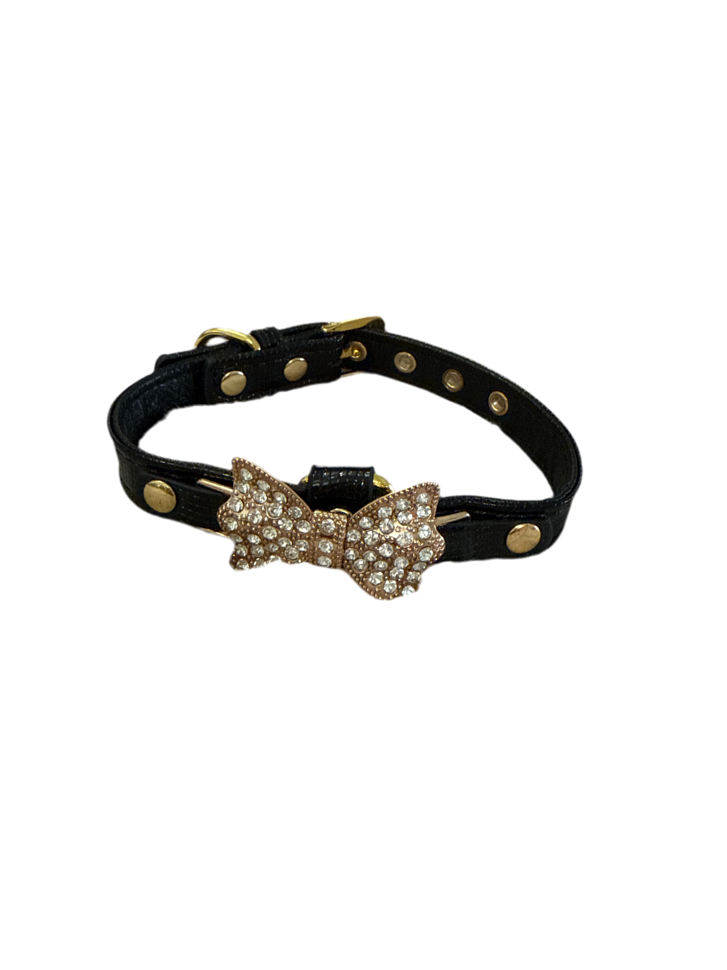 Honden riem met strik en strass