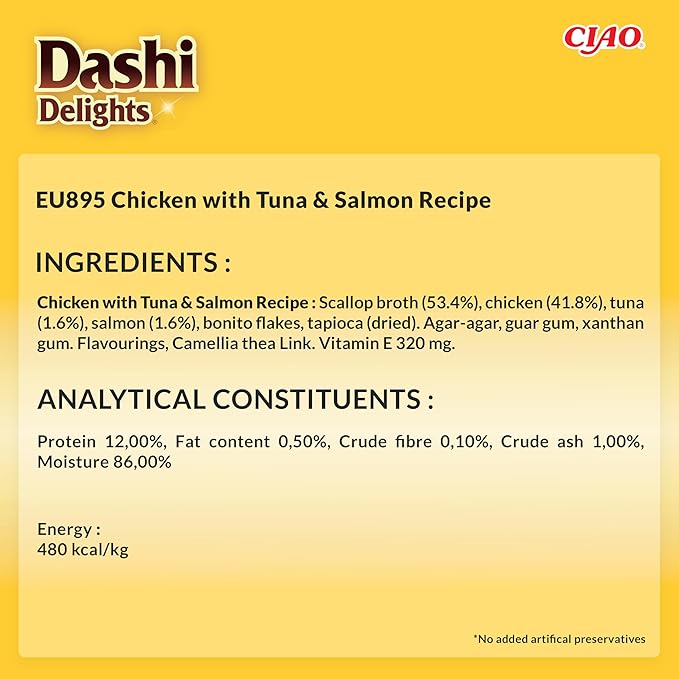 Inaba - Dashi Delights Silky Broth Chicken with Tuna & Scallop 12 pack x 40 gr