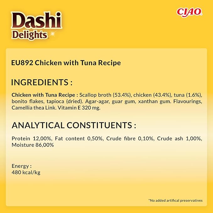 Inaba - Dashi Delights Silky Broth Chicken with Tuna 12 pack x 40 gr