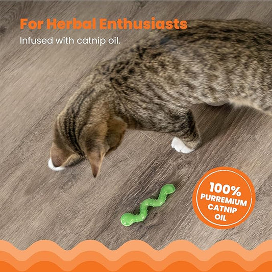 Petstages Cat Orkakat Catnip Wiggle Worm Orange