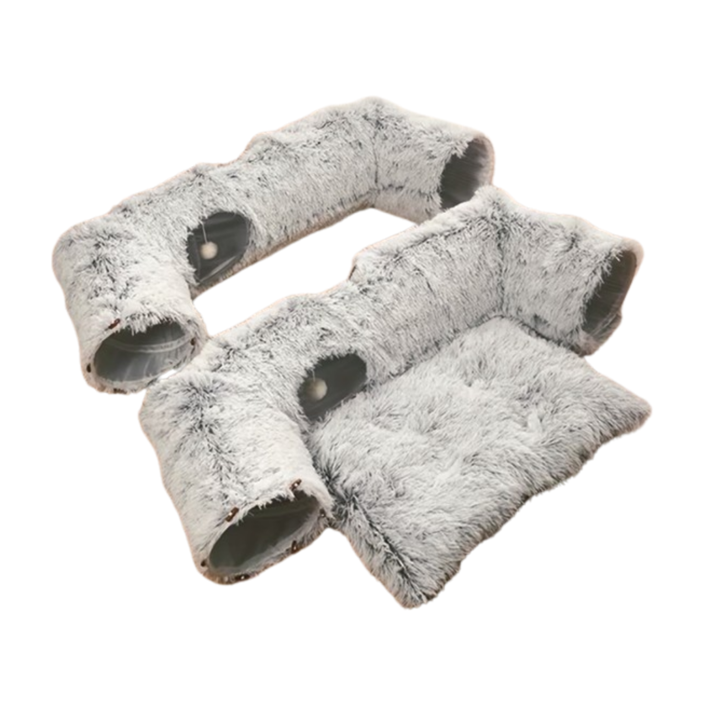 Extra Grote Kattentunnelbed met Middenkussen - Pluche Binnenkattenverblijf