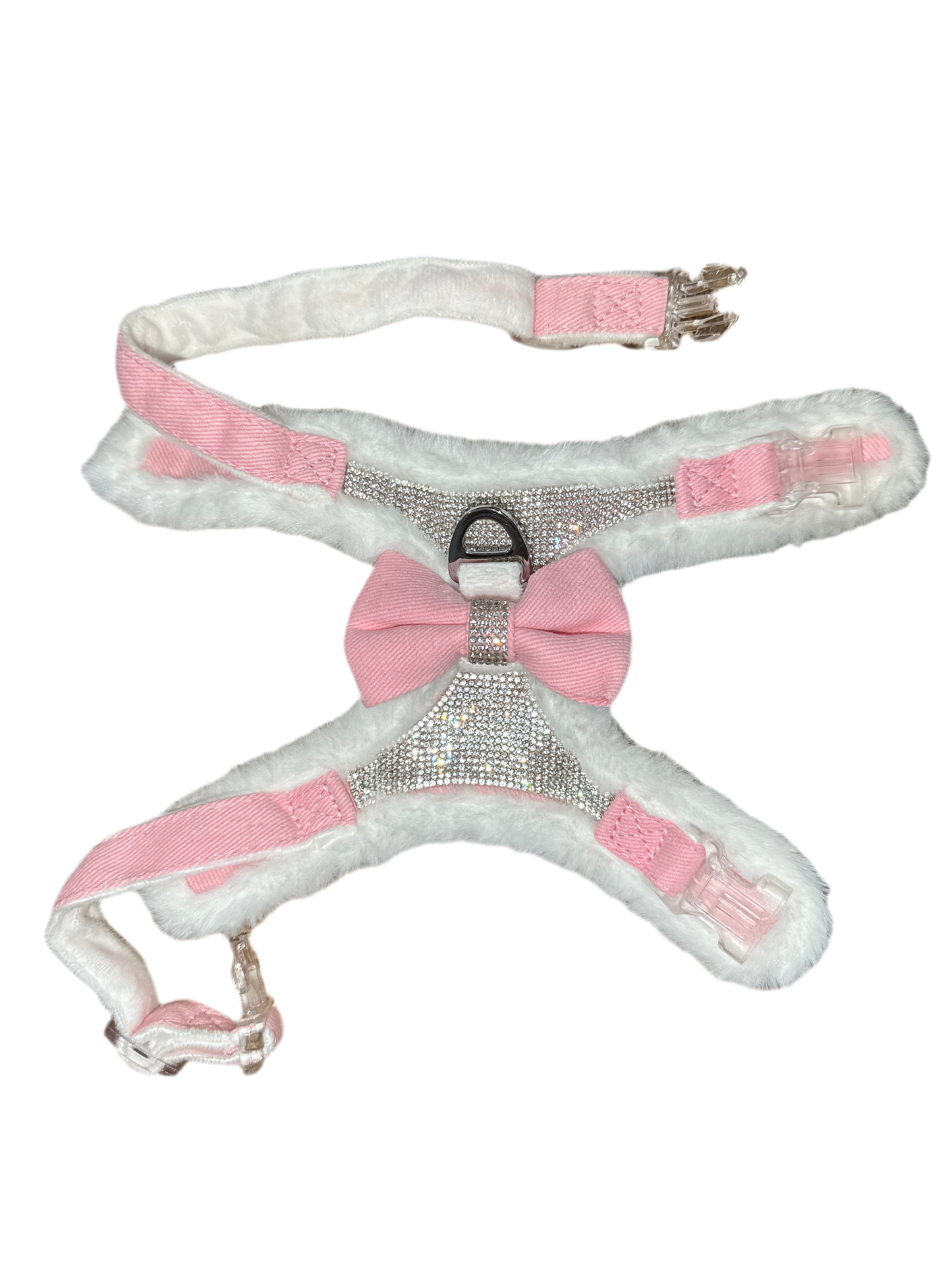 Honden tuigje diamond roze groot