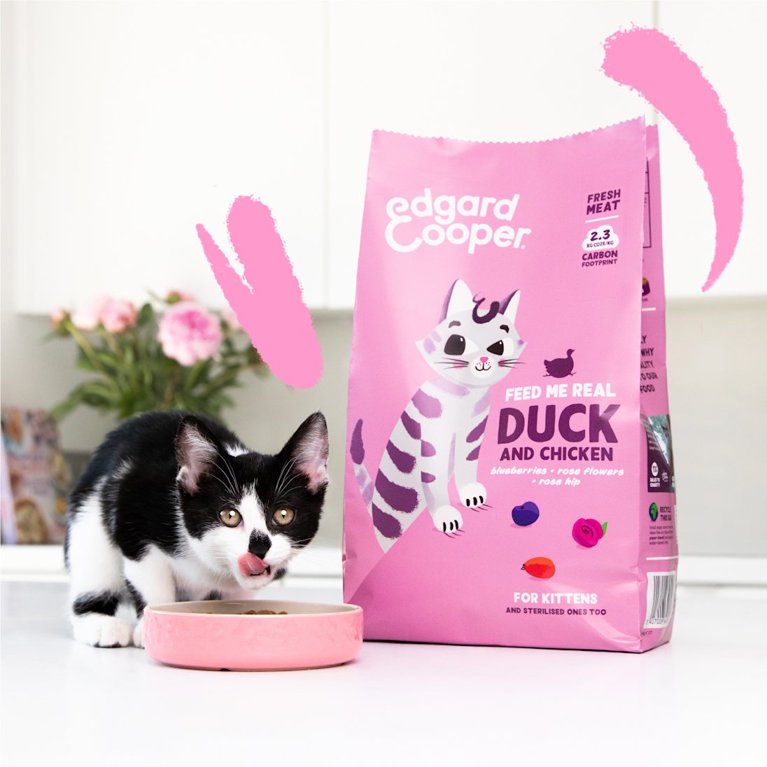 Edgard & Cooper - Kitten Fresh Free-Run Duck and Free-Range Chicken with blueberries, roseflowers and rosehip