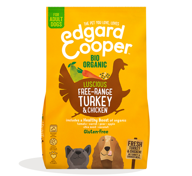 Edgard & Cooper - Adult Fresh Organic Free-Range Turkey & Chicken with organic carrot, pear & chia seeds