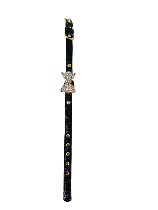 Honden riem met strik en strass