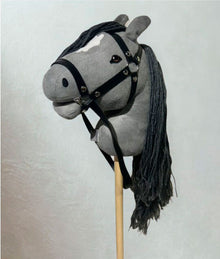 ByToiZZ Stokpaard Open Mond Grijs met Corduroy Rugtas - Dierenshop Lady