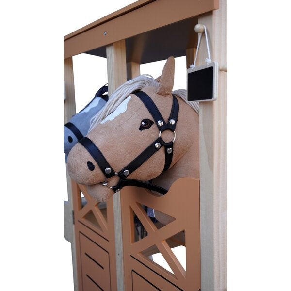 ByToiZZ Houten Stokpaarden Stal - 2 Paarden