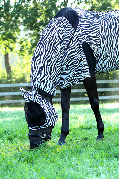 UV-werend vliegenmasker - met oren voor paarden zebra