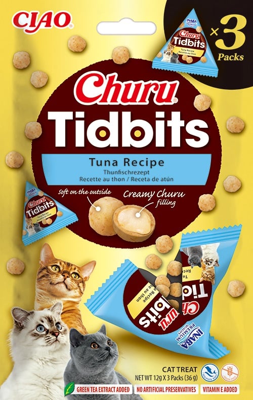 INABA Churu Tidbits Kattensnack - Tonijn Recept (3 stuks)