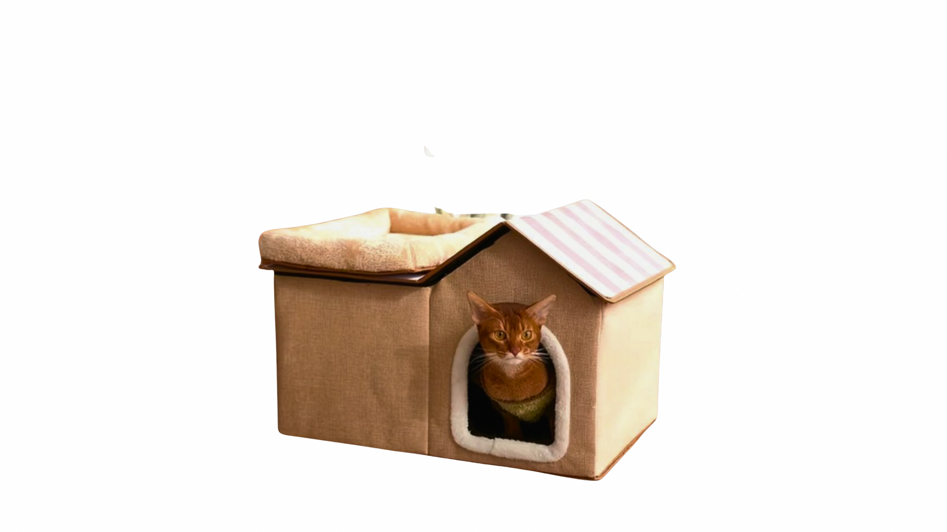 Kattenhuis met Afneembaar Dak en Ligmandje - Dierenshop Lady