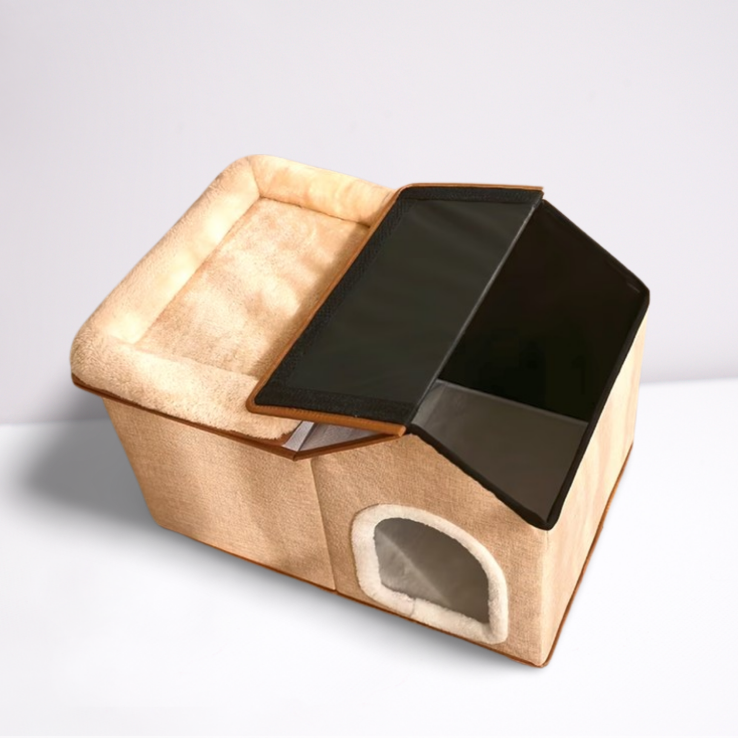 Kattenhuis met Afneembaar Dak en Ligmandje - Dierenshop Lady