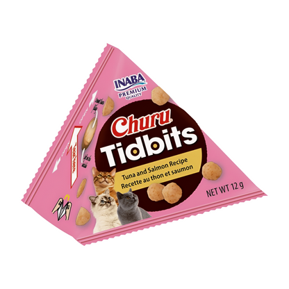 INABA Churu Tidbits Kattensnack - Tonijn en Zalm Recept (3 stuks) - Dierenshop Lady