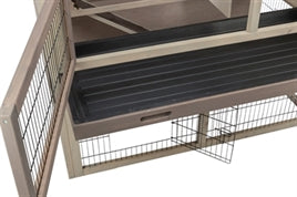 Trixie Natura Knaagdierhok Konijnenhok met Ren Grijs/Bruin 124 X 78 X 102 cm