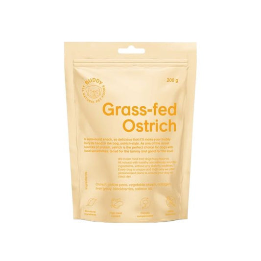 BUDDY - Semi-Moist Snack Ostrich with Blackberries 10 x 200 gr