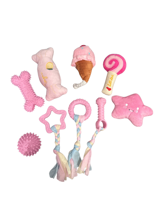 Roze puppy speelgoedset