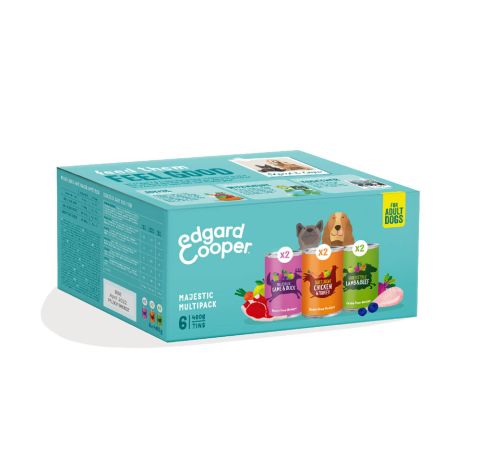 Edgard & Cooper - Multipack Dog 6x400g Chicken/Turkey, Lamb/Beef, Game/Duck