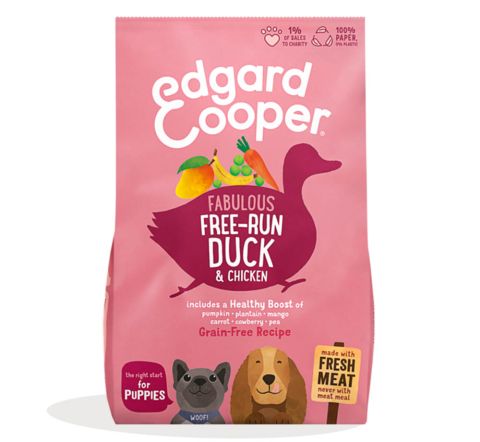 Edgard & Cooper - Puppy Fresh Free-run Duck & Chicken with plantain,mago, carrot & peas - Dierenshop Lady