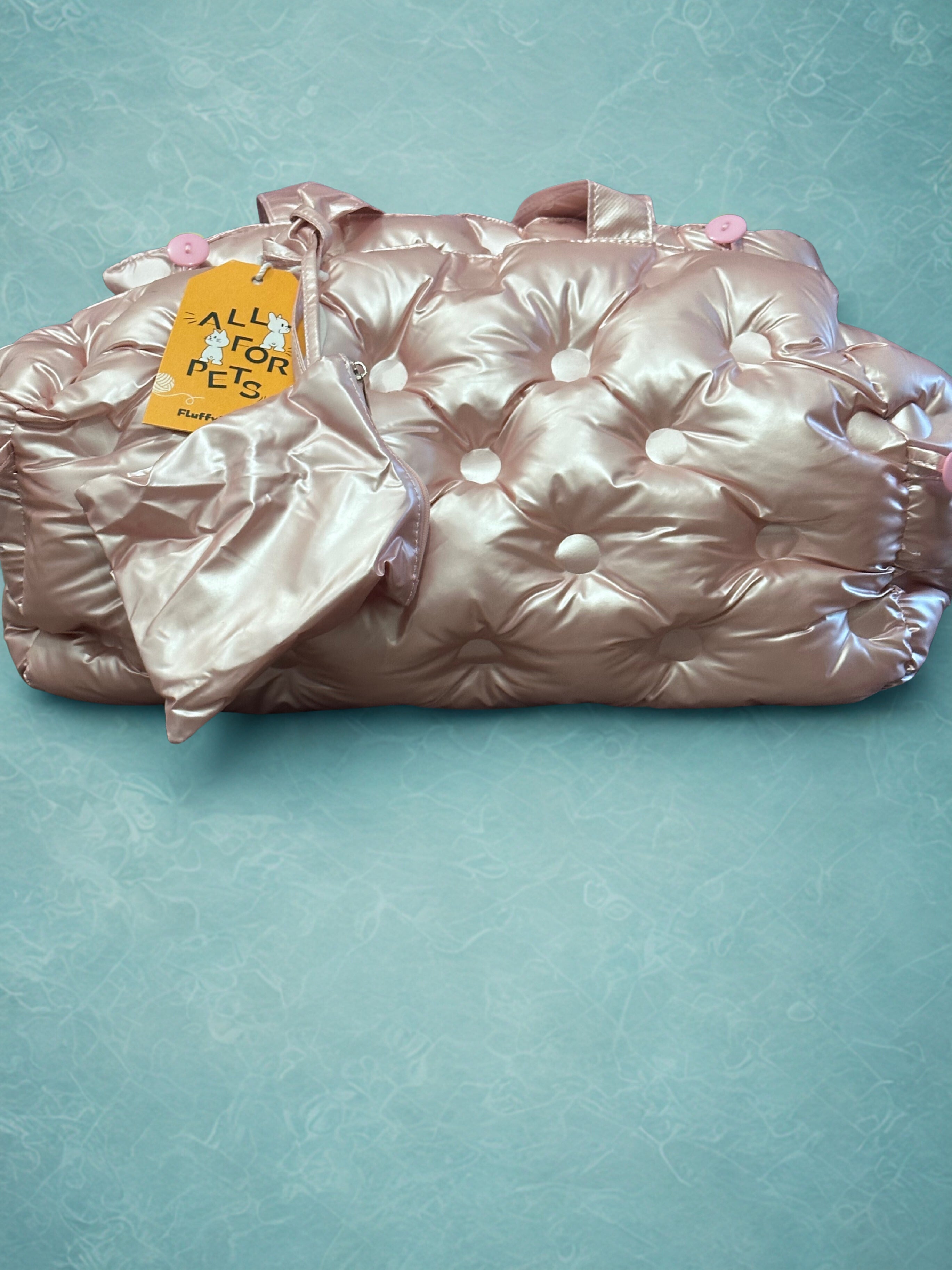 Prachtige roze Puff hondendraagtas