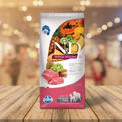 Farmina - N&D Tropical Pork Medium & Maxi - Dierenshop Lady