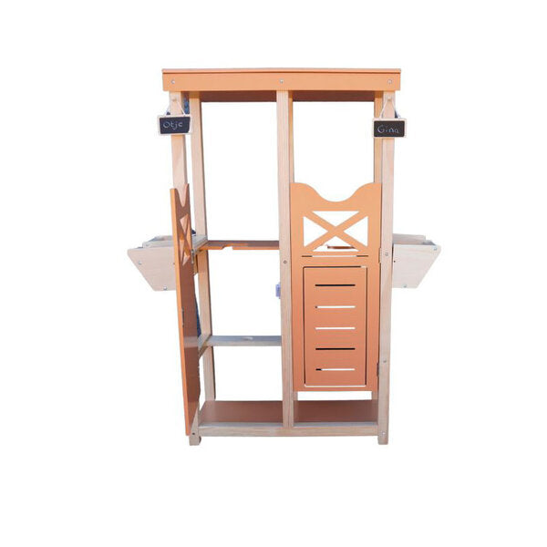 ByToiZZ Houten Stokpaarden Stal - 2 Paarden