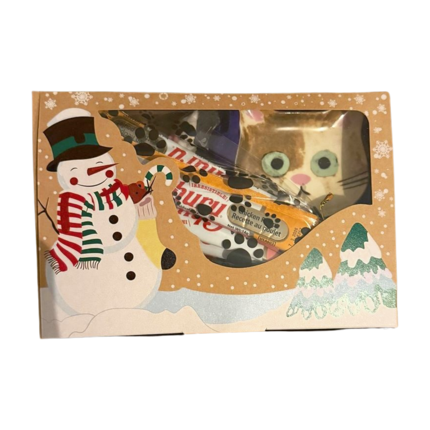 Kerst Box Katten - Luxe Verwenpakket met Snacks, Speelgoed & Bordje