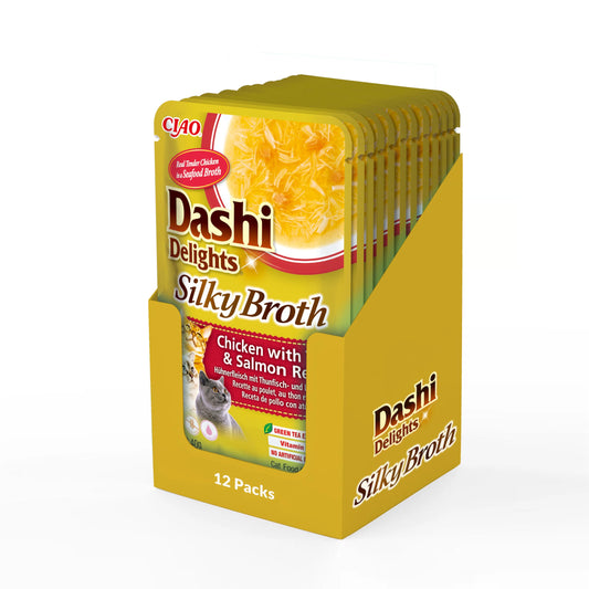 Inaba - Dashi Delights Silky Broth Chicken with Tuna & Salmon 12 pack x 40 gr