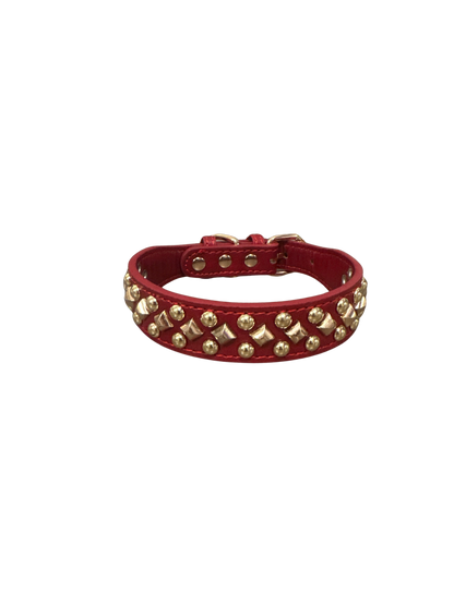 Stijlvolle leren halsband met studs