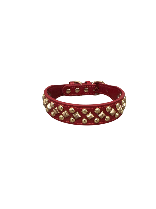 Stijlvolle leren halsband met studs