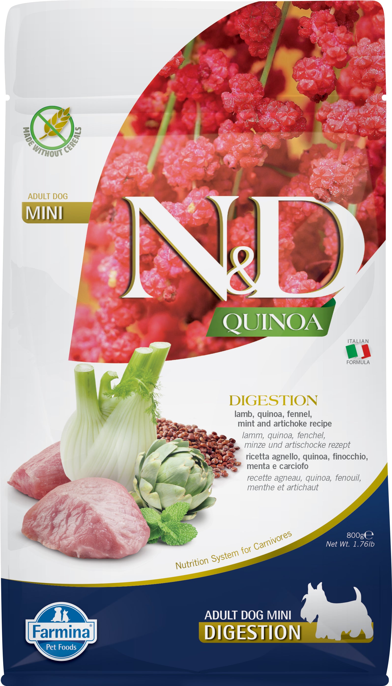 N&D Quinoa Digestion Adult Mini Lamb 2.5 kg.