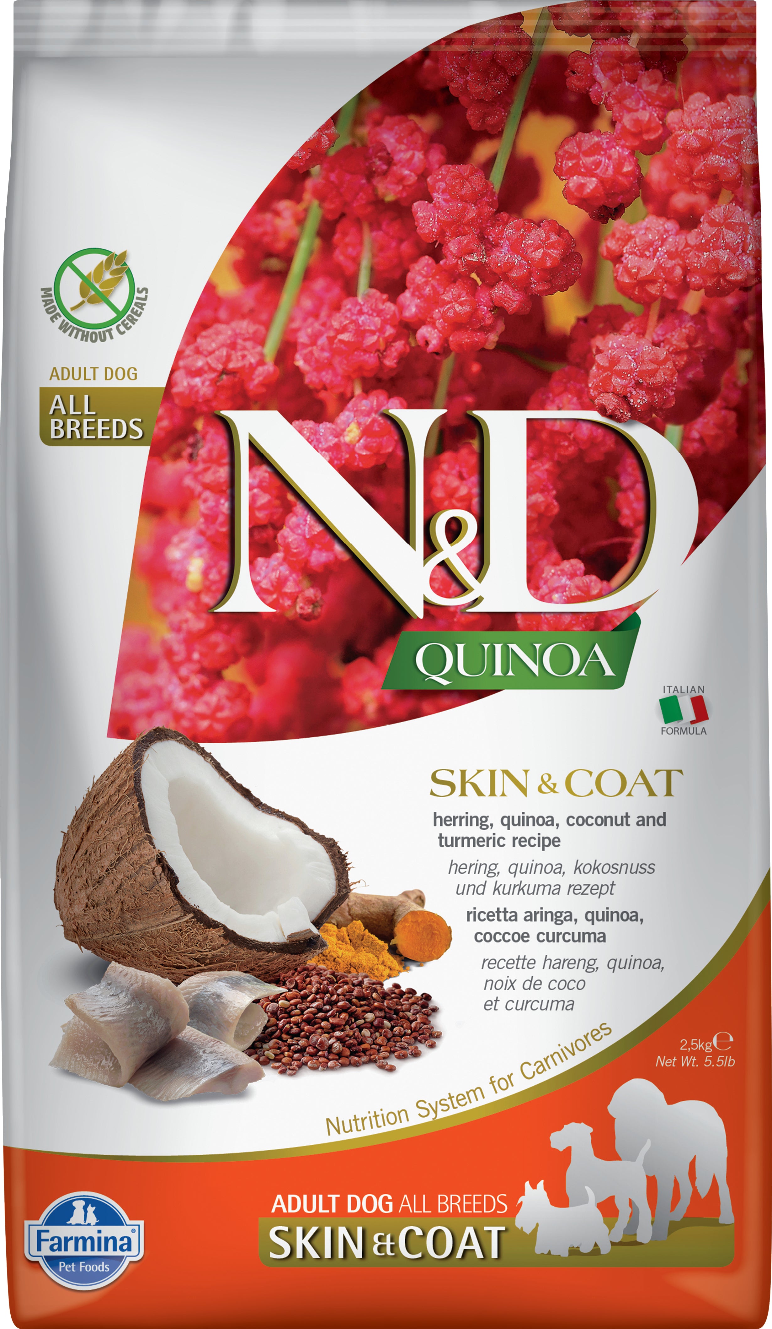 N&D Quinoa Skin & Coat Adult Herring 2,5 kg.