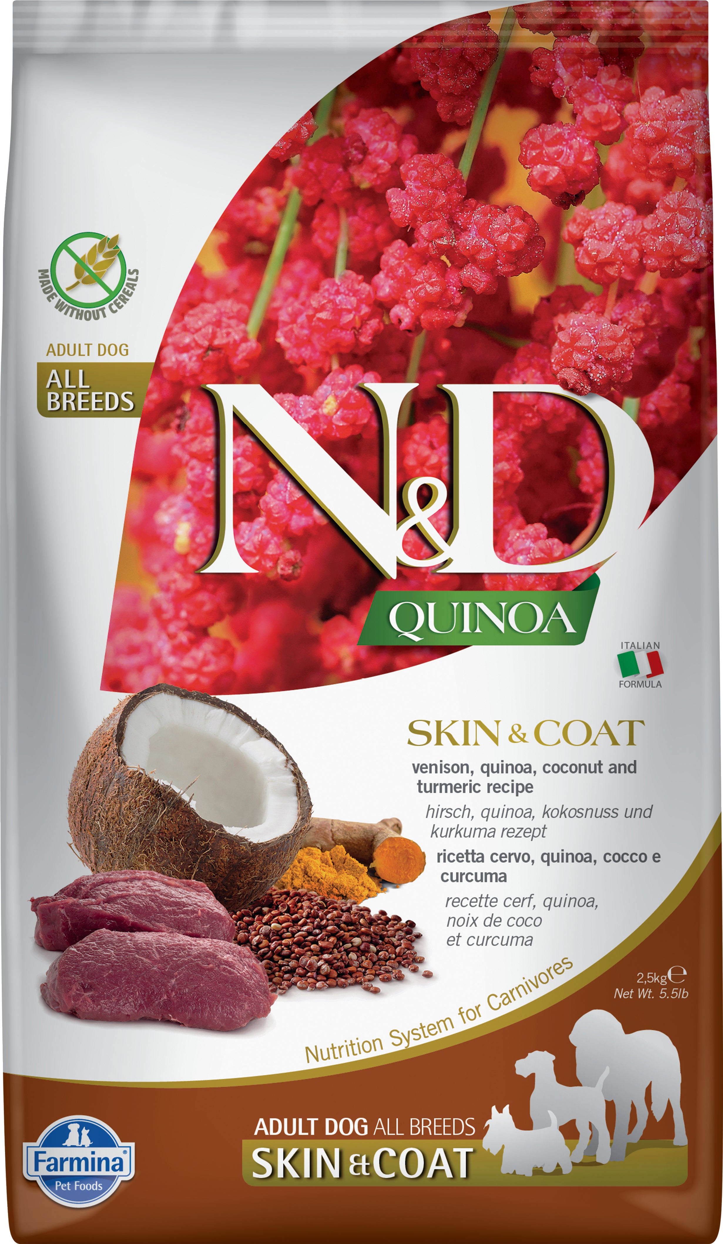 N&D Quinoa Skin & Coat Adult Venison 2.5 kg.