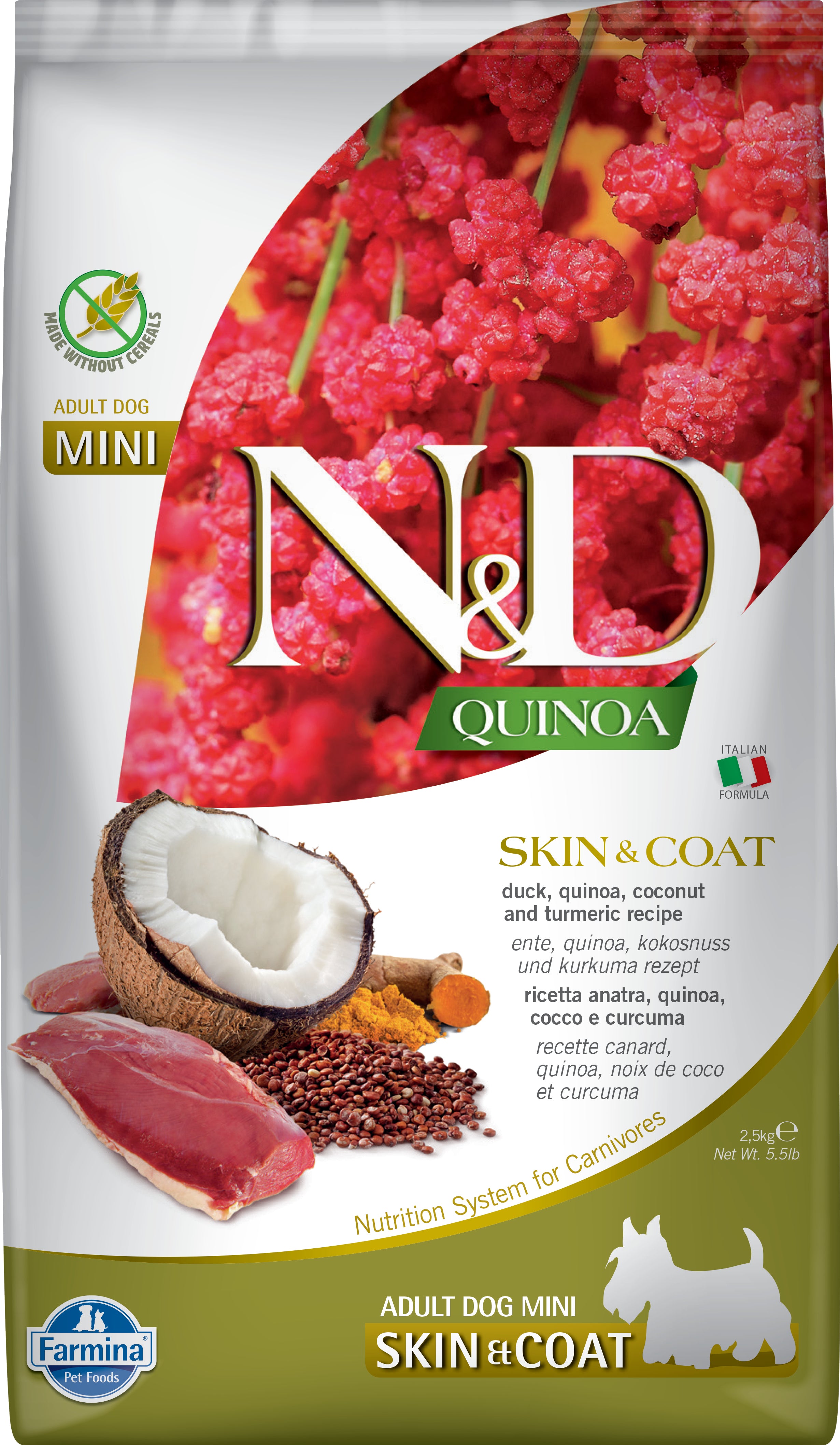 N&D Quinoa Skin & Coat Adult Mini Duck 2.5 kg.