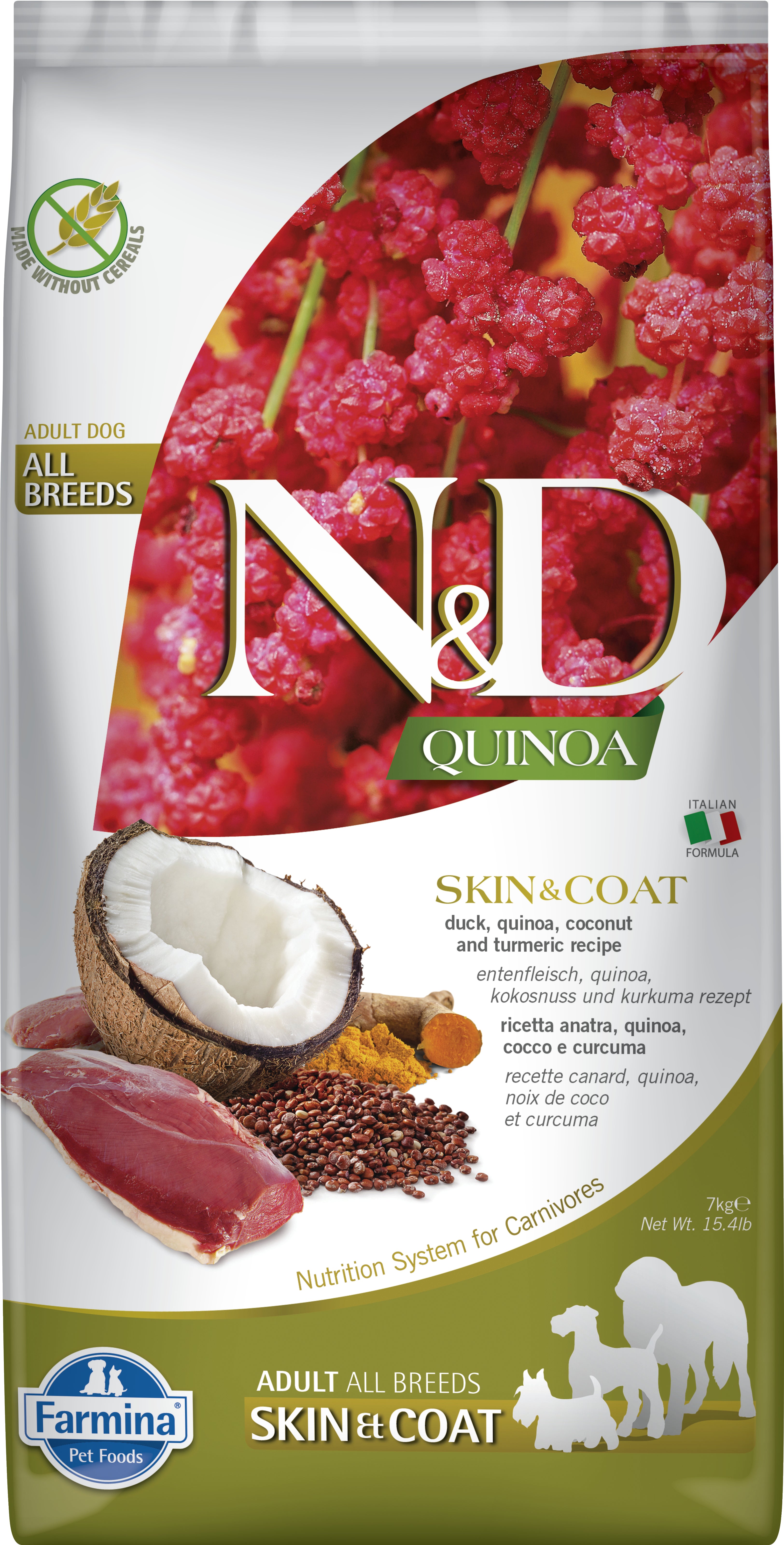 N&D Quinoa Skin & Coat Adult Duck 7 kg.