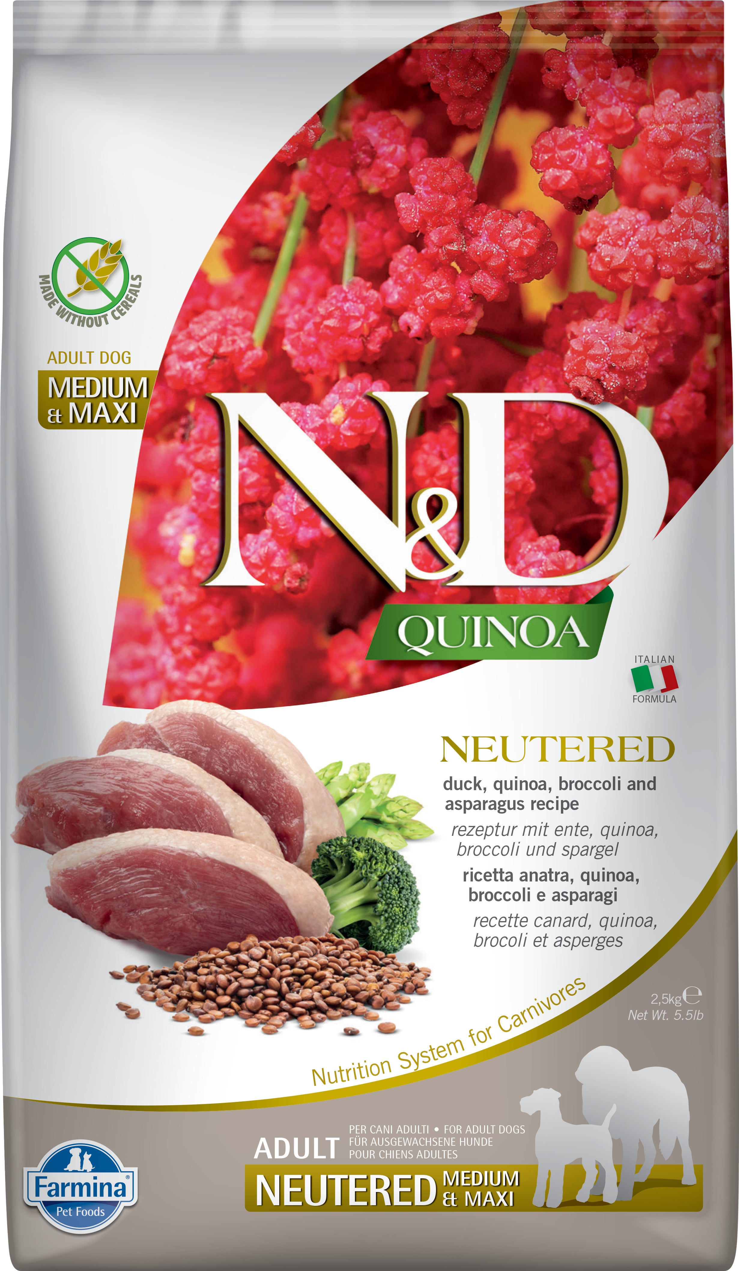 N&D Quinoa Neutered Dog Adult 2.5 kg.