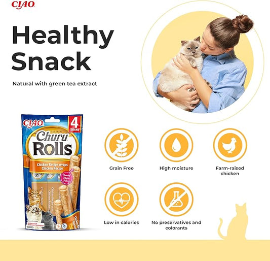 Inaba - Rolls Chicken Wraps Chicken 12 pack = 48 Tubes