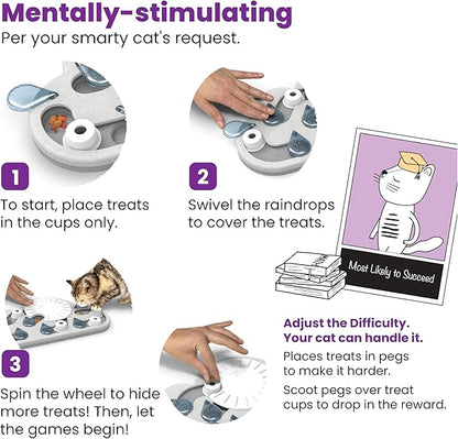 Petstages Nina Ottosson Cat Puzzle & Play Rainy Day White