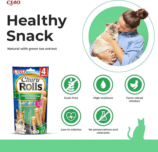 Inaba - Rolls Chicken Wraps Tuna 12 pack = 48 Tubes