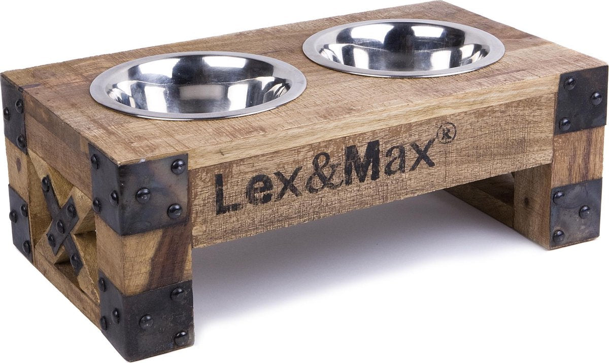 Lex&Max Wooden Feeder With Bowls