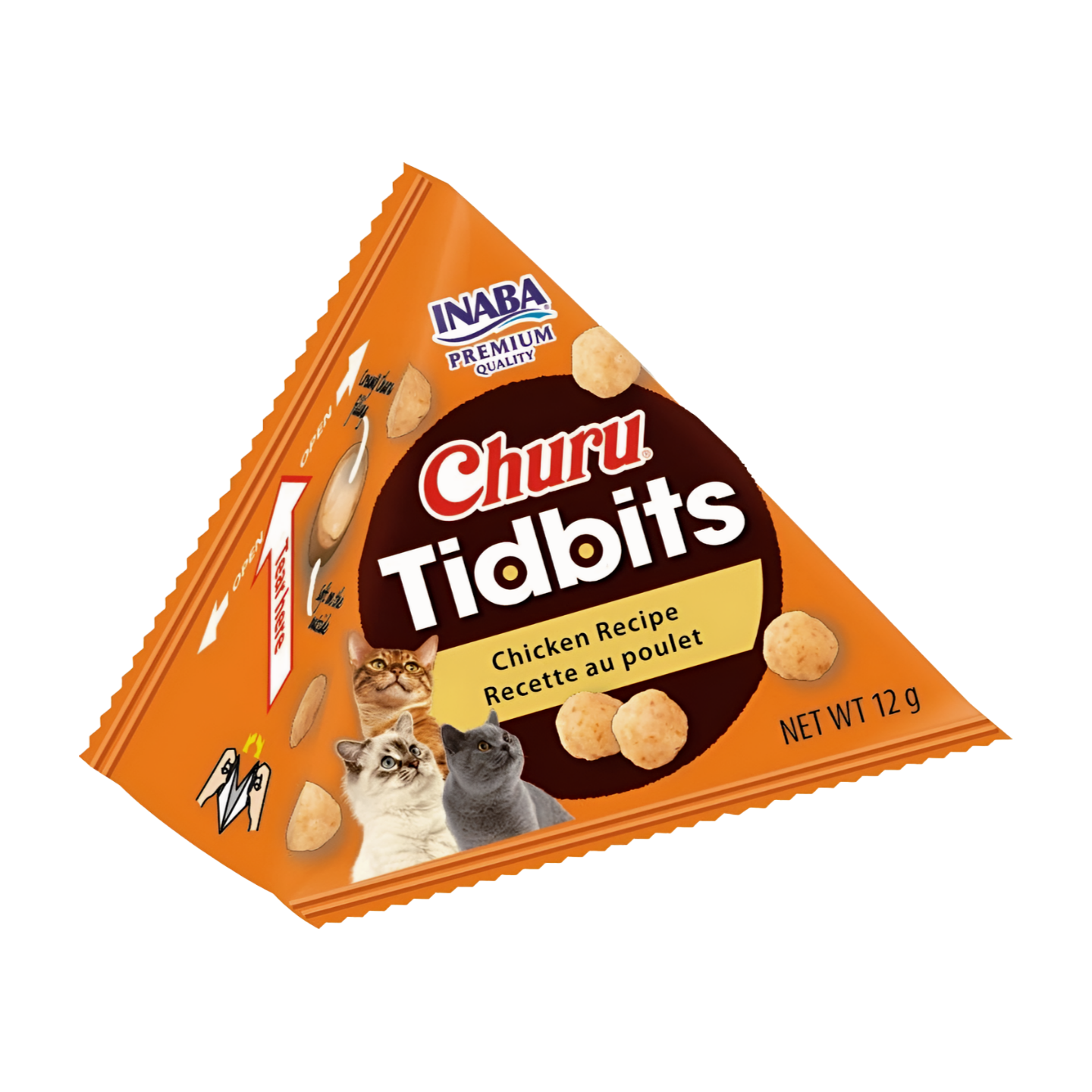 INABA Churu Tidbits Kattensnack - Kip Recept (3 stuks)