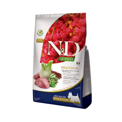 Farmina - N&D Quinoa Digestion Adult Mini Lamb - Dierenshop Lady