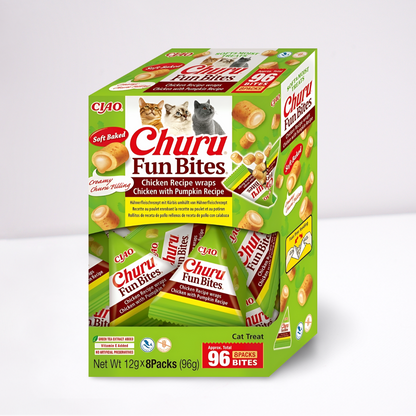 Inaba Fun Bites Cat Chicken Wraps – Chicken whit Pumpkin - Dierenshop Lady