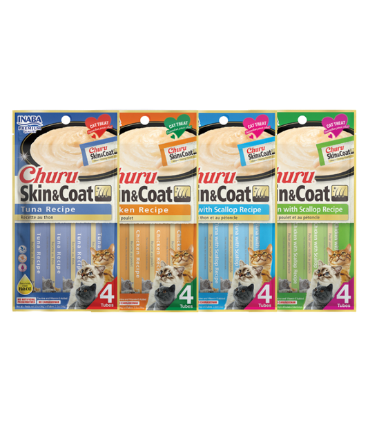 Inaba - Churu Skin & Coat Tuna with Scallop 12 Pack = 48 Tubes