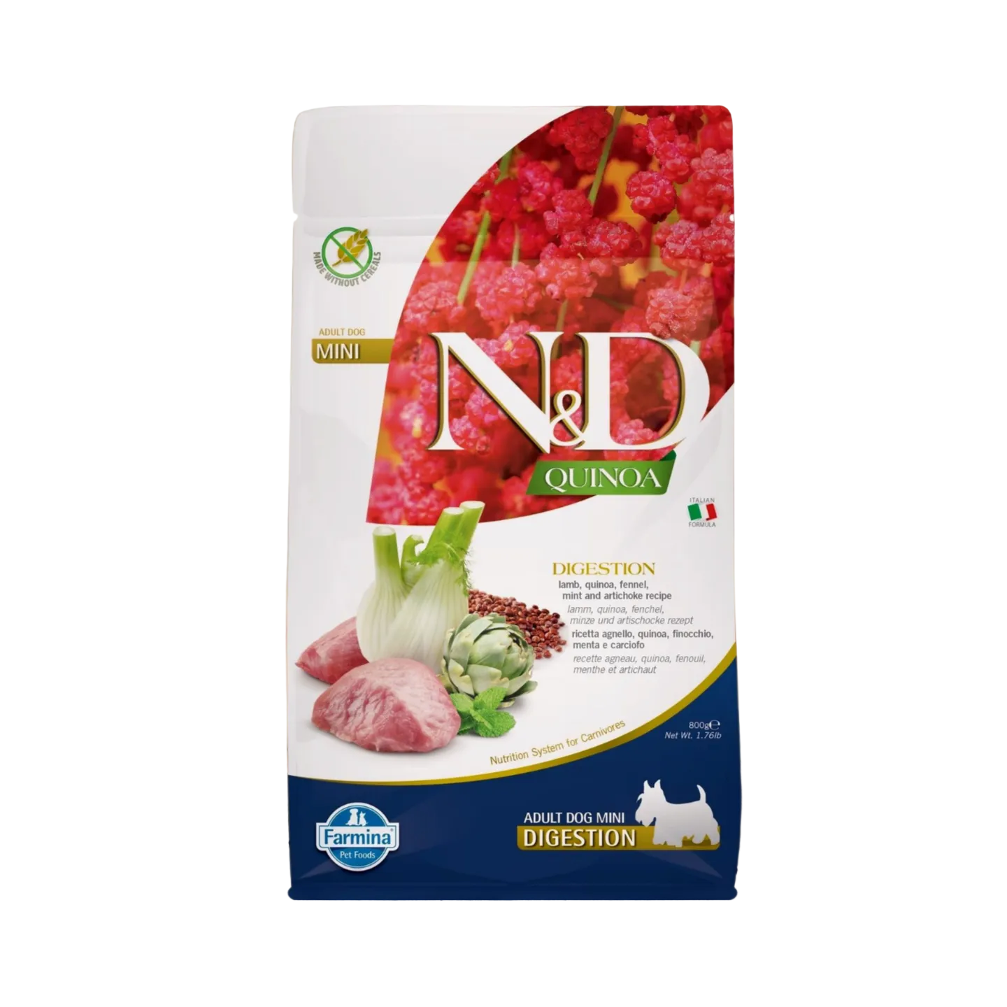 Farmina - N&D Quinoa Digestion Adult Mini Lamb - Dierenshop Lady