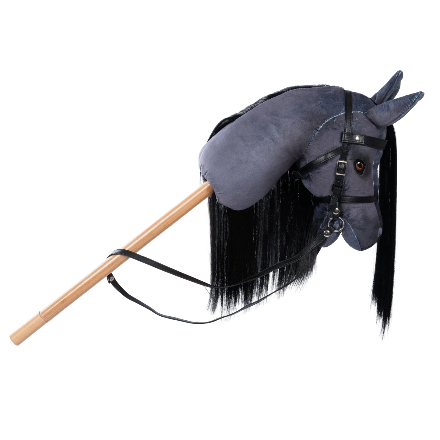 Stokpaard Blaze - Grijs Hobbypaard met Zwarte Manen