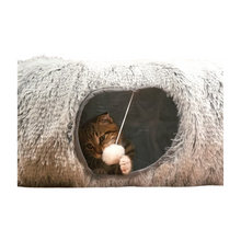 Extra Grote Kattentunnelbed met Middenkussen - Pluche Binnenkattenverblijf