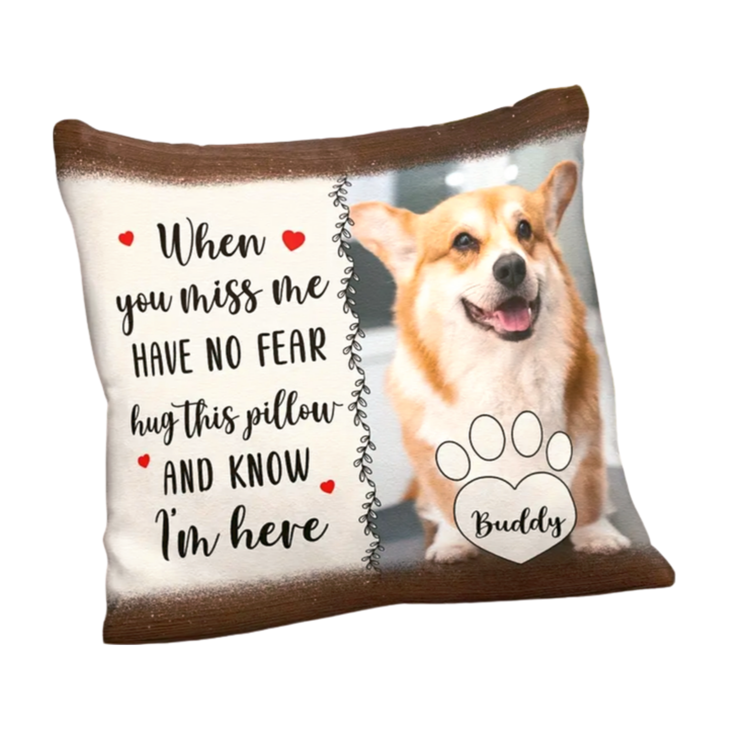 Gepersonaliseerd Herdenkings kussen - Wees niet bang incl naam