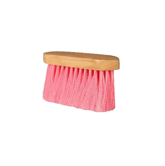 Houten Paardenborstel met Lange Zachte Haren – Zwart, Blauw & Roze