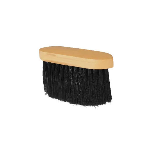 Houten Paardenborstel met Lange Zachte Haren – Zwart, Blauw & Roze